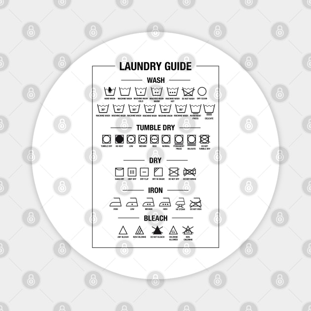 Laundry guide, textile care symbols Magnet by beakraus